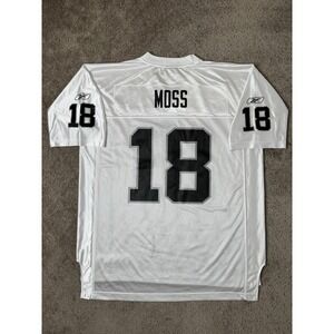 Vintage Mens Jersey #18 Randy Moss Oakland Raiders Reebok Authentic NFL, Size XL